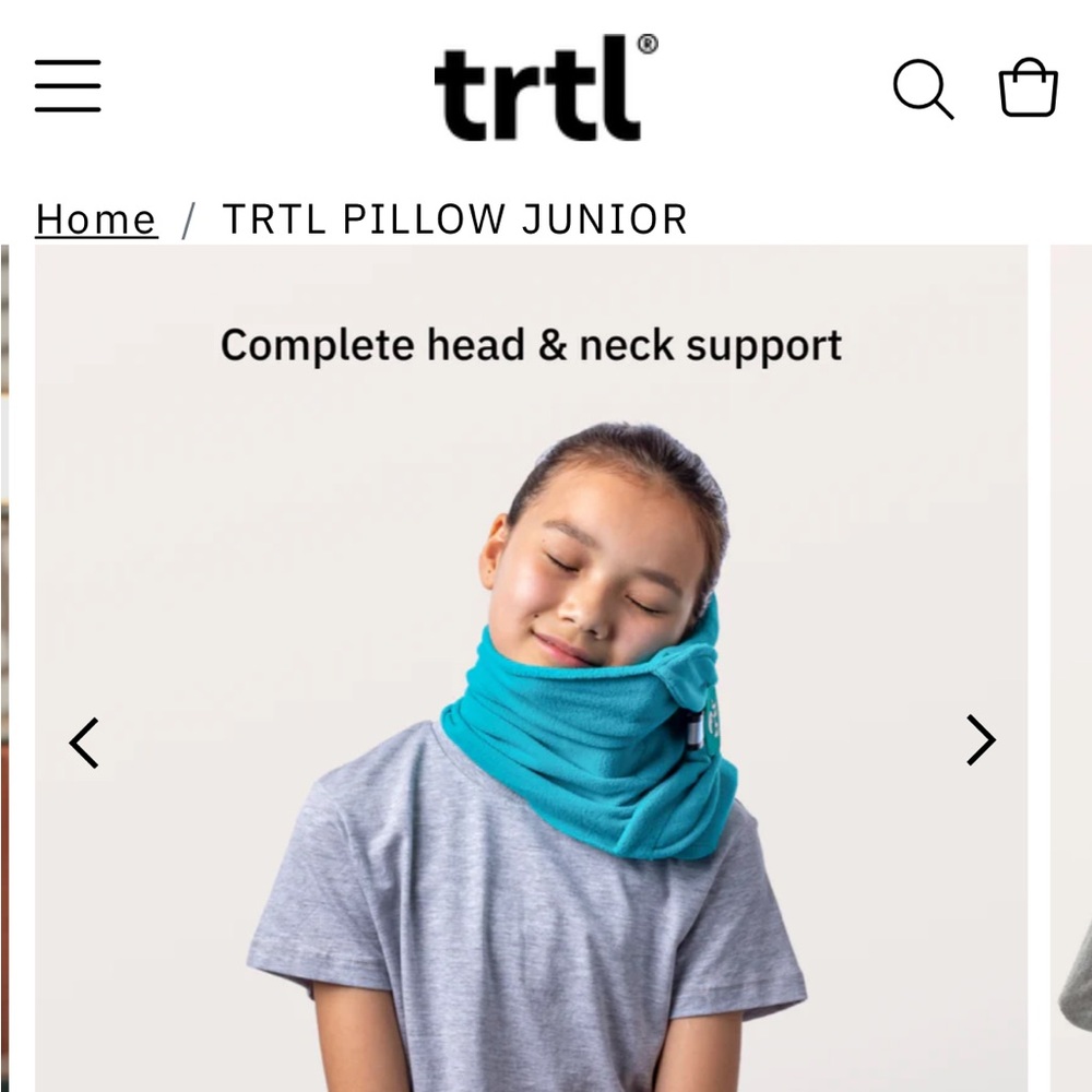 Trtl Kids Travel Pillow - Blue - Picture 2 of 4